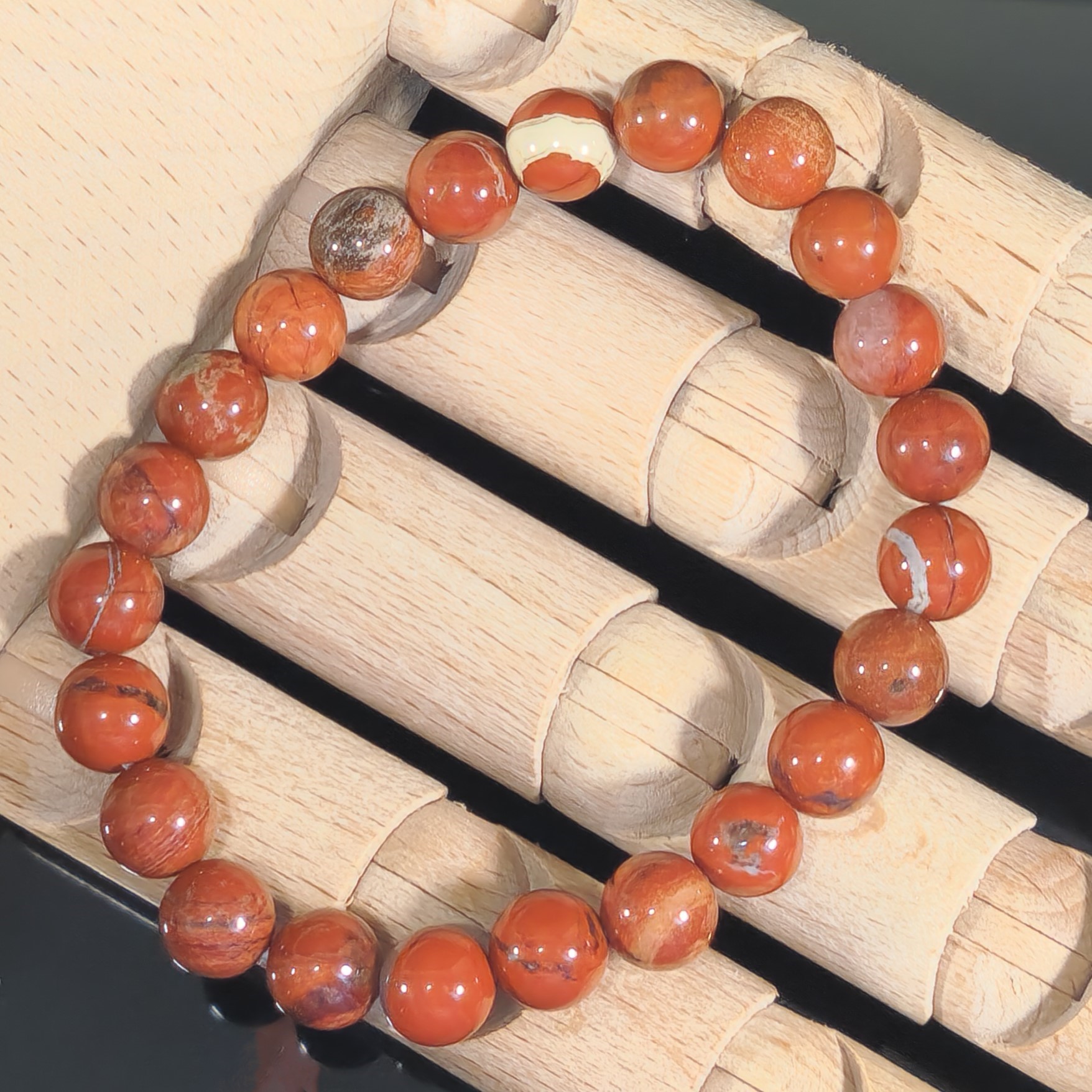Pulseira Jaspe Vermelho | Esferas de 8 mm