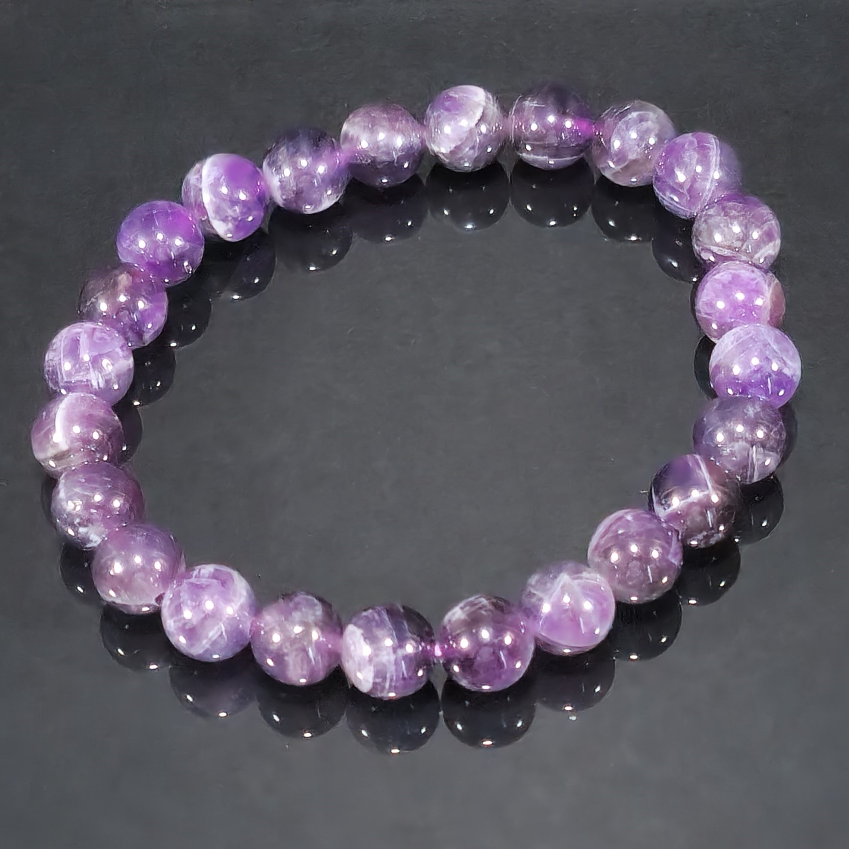 Pulseira de Ametista | Esferas de 8 mm
