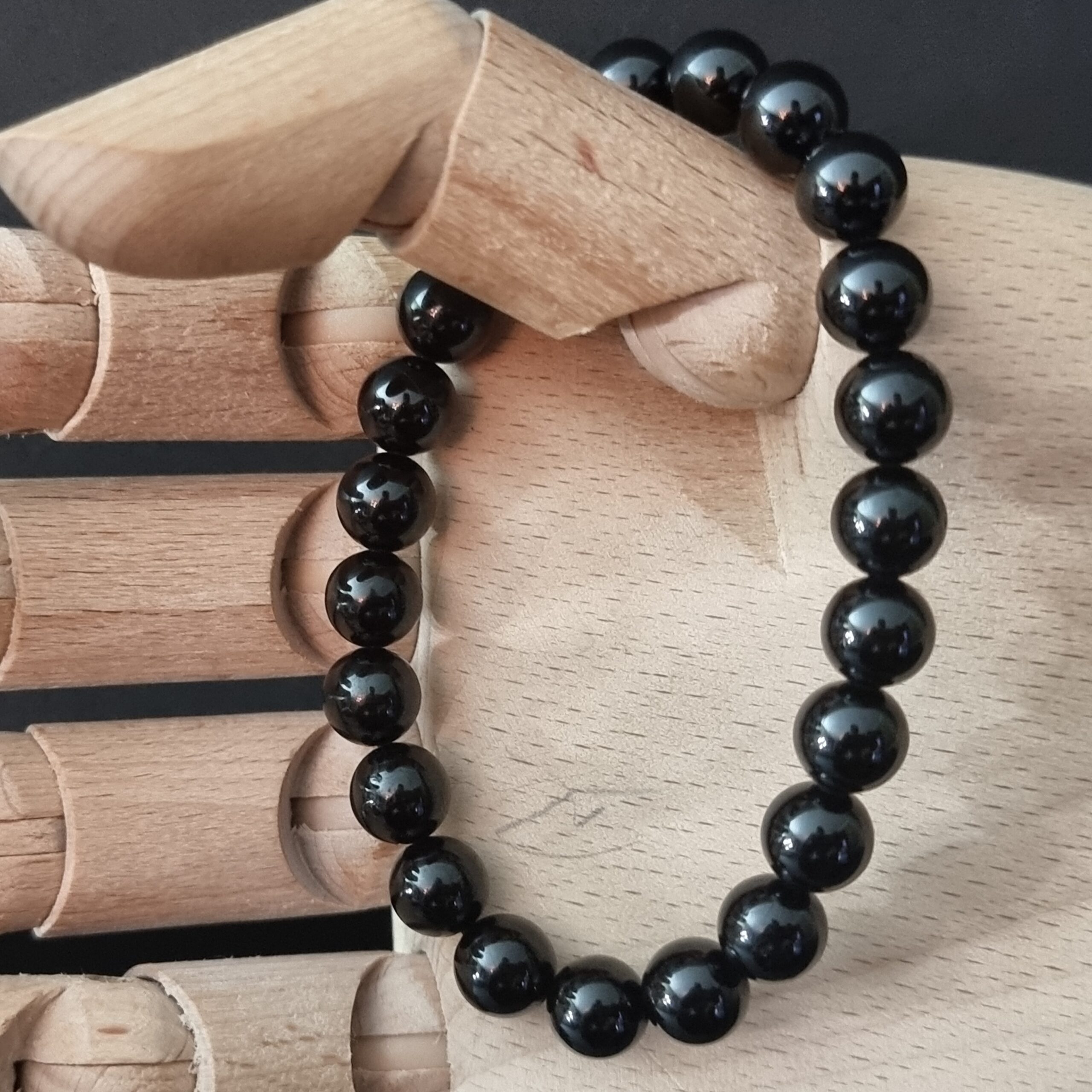 Pulseira de Turmalina Negra | Esferas de 8 mm