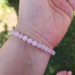Pulseira de Quartzo Rosa  | Esferas de 4 mm