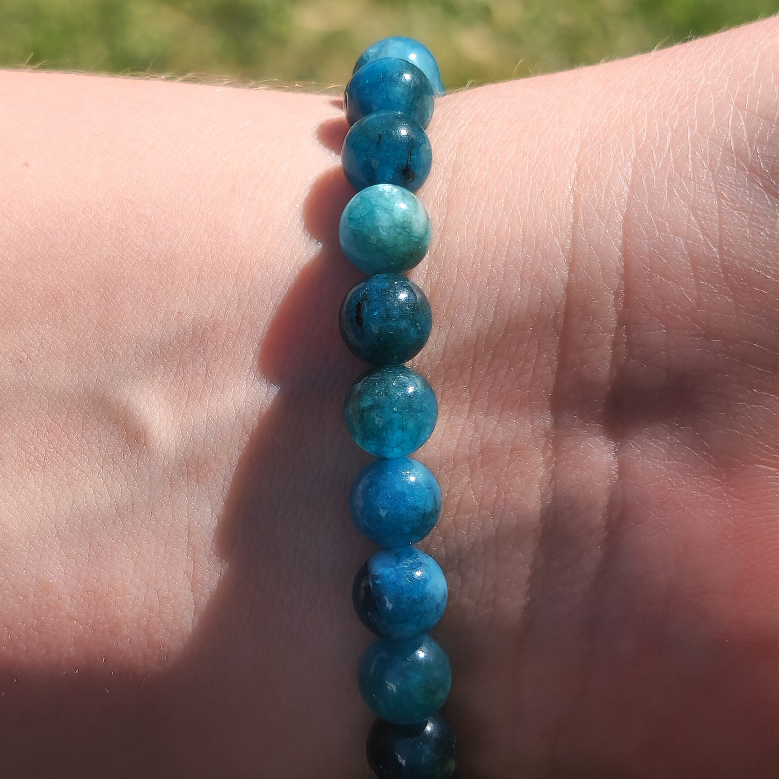 Pulseira de Apatite | Esferas de 8 mm